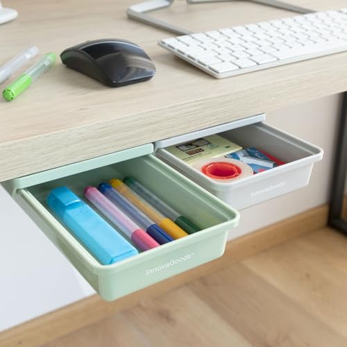 InnovaGoods® Unterstelltisch-Aufbewahrungsschubladen-Set, organisiert den Schreibtisch praktisch und effizient, 2er Pack, kompaktes und leichtes Design, ideal für Zuhause und Büro. von InnovaGoods