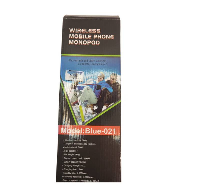 InnovaGoods Selfie-Stick Bluetooth Selfie Monopod - Farbe: Blau von InnovaGoods