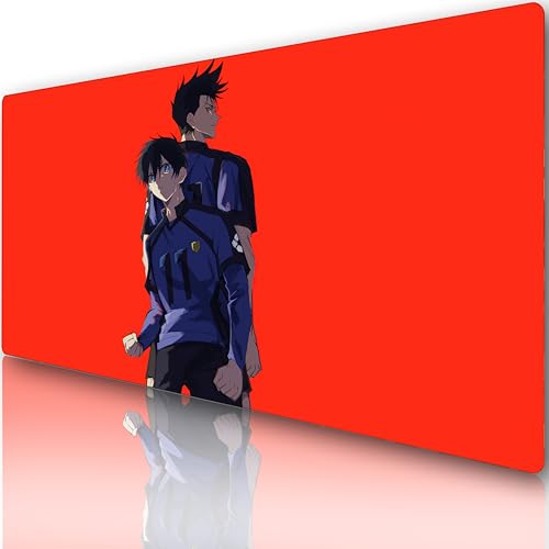 Erweiterte Gamingmatte Blue Lock – Modell Isagi Yoichi & Rin Itoshi (900 x 400 mm), rutschfeste Unterseite, wasserdichte Oberfläche, perfekt für Arbeit und Freizeit von Innovatc