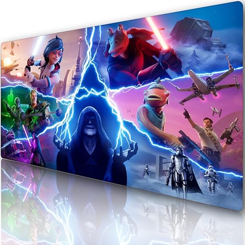 Innovatc Fortnite Rey & Jar Jar Binks Gaming-Mauspad XXL – 900 x 400 mm, wasserdichte Oberfläche, rutschfeste Unterseite, für Fans und Spieler Battle Royale von Innovatc