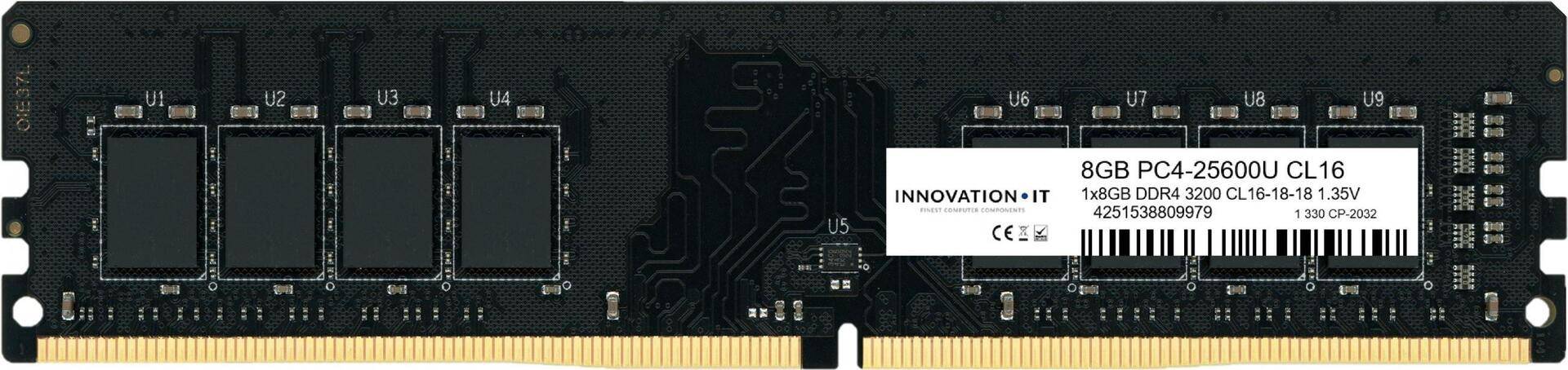 Innovation IT 3200 8GB CL16-18-18 1.35V LD 8-Chip Speichermodul 1 x 8 GB DDR4 3200 MHz (INNO8G3200S) von Innovation IT