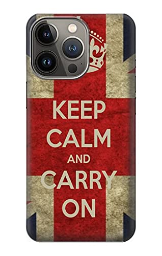 Keep Calm and Carry On Hülle Schutzhülle Taschen für iPhone 13 Pro von Innovedesire