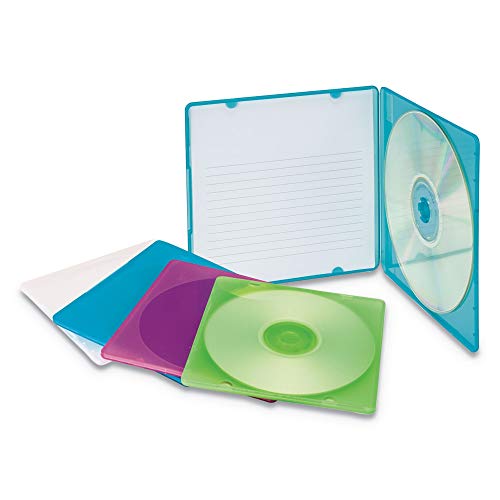 Exacompta 81910 CD-Hülle für 1 CDs, mehrfarbig, für optische Laufwerke, Transparent, 1 CD-Box, 1 CDs, mehrfarbig, Polypropylen (PP), 10 Stück von Innovera