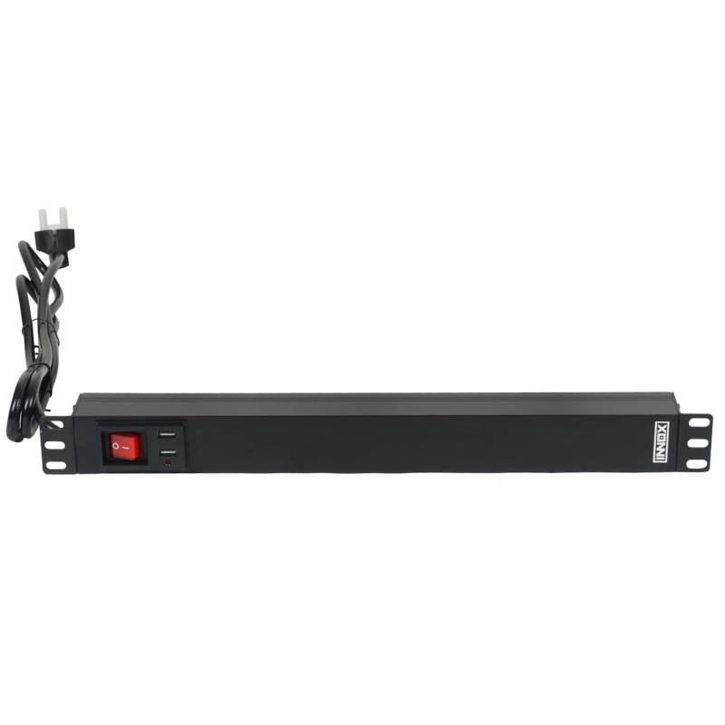 Innox RPD R8F-FS-USB 19 Zoll Stromverteiler, Typ E (CEE 7/5), Überlastungsschutz (10 A) von Innox