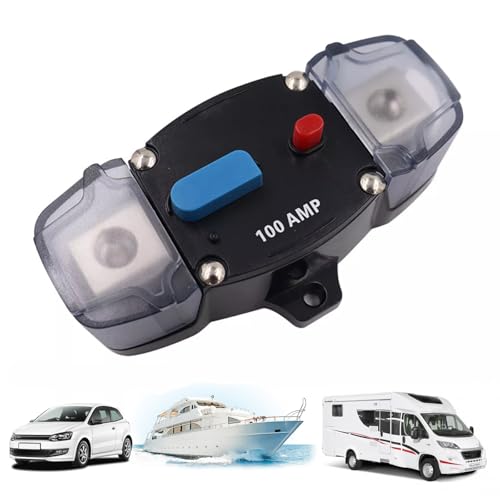 Inscrip Auto Audio Leistungsschalter, Automatisch Reset Schutzschalter, 12-48V Automatische Sicherung Leistungsschalter Reset Sicherung Halter für Car Audio System Schutz Leitungsschutzschalter (60A) von Inscrip
