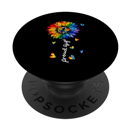 Proud Gigi Colorful Bee Sunflower Rainbow Flag Proud LGBT PopSockets Klebender PopGrip Proud Gigi Colorful Bee Sunflower Rainbow Flag Proud LGBT PopSockets Klebender PopGrip von Insect LGBT Costume