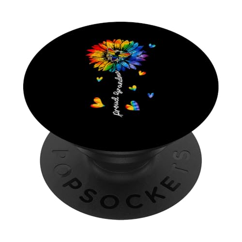 Proud Grandma Colorful Bee Sunflower Rainbow Flag Proud LGBT PopSockets Klebender PopGrip Proud Grandma Colorful Bee Sunflower Rainbow Flag Proud LGBT PopSockets Klebender PopGrip von Insect LGBT Costume