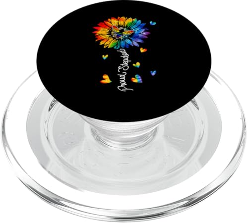 Proud Stepdad Colorful Bee Sunflower Rainbow Flag Proud LGBT PopSockets PopGrip für MagSafe Proud Stepdad Colorful Bee Sunflower Rainbow Flag Proud LGBT PopSockets PopGrip für MagSafe von Insect LGBT Costume