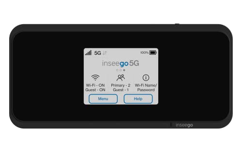 Inseego 5G MiFi M2000 Mobiler 5G Hotspot Router, WiFi 6, 4G LTE-Fallback, 2.4“ Touchscreen, Schnellladefunktion, bis zu 30 Geräte verbinden, schwarz Inseego 5G MiFi M2000 Mobiler 5G Hotspot Router, WiFi 6, 4G LTE-Fallback, 2.4“ Touchscreen, Schnellladefunktion, bis zu 30 Geräte verbinden, schwarz von Inseego