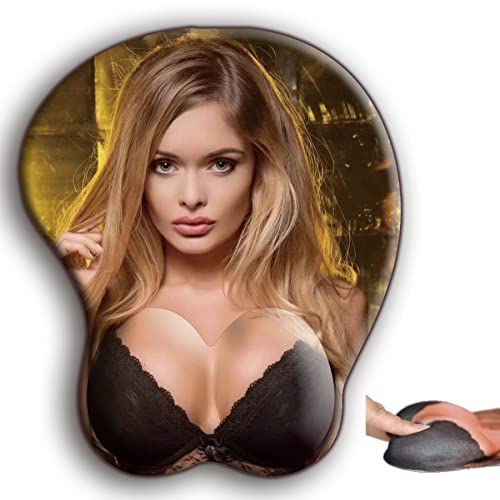 Insider Mauspad mit Silikon Brüste Mousepad mit Handauflage. Anti Rutsch Sexy Maus Pad 3D Mouse Handgelenkauflage für Büro Schreibtisch Brust Kissen von Insider