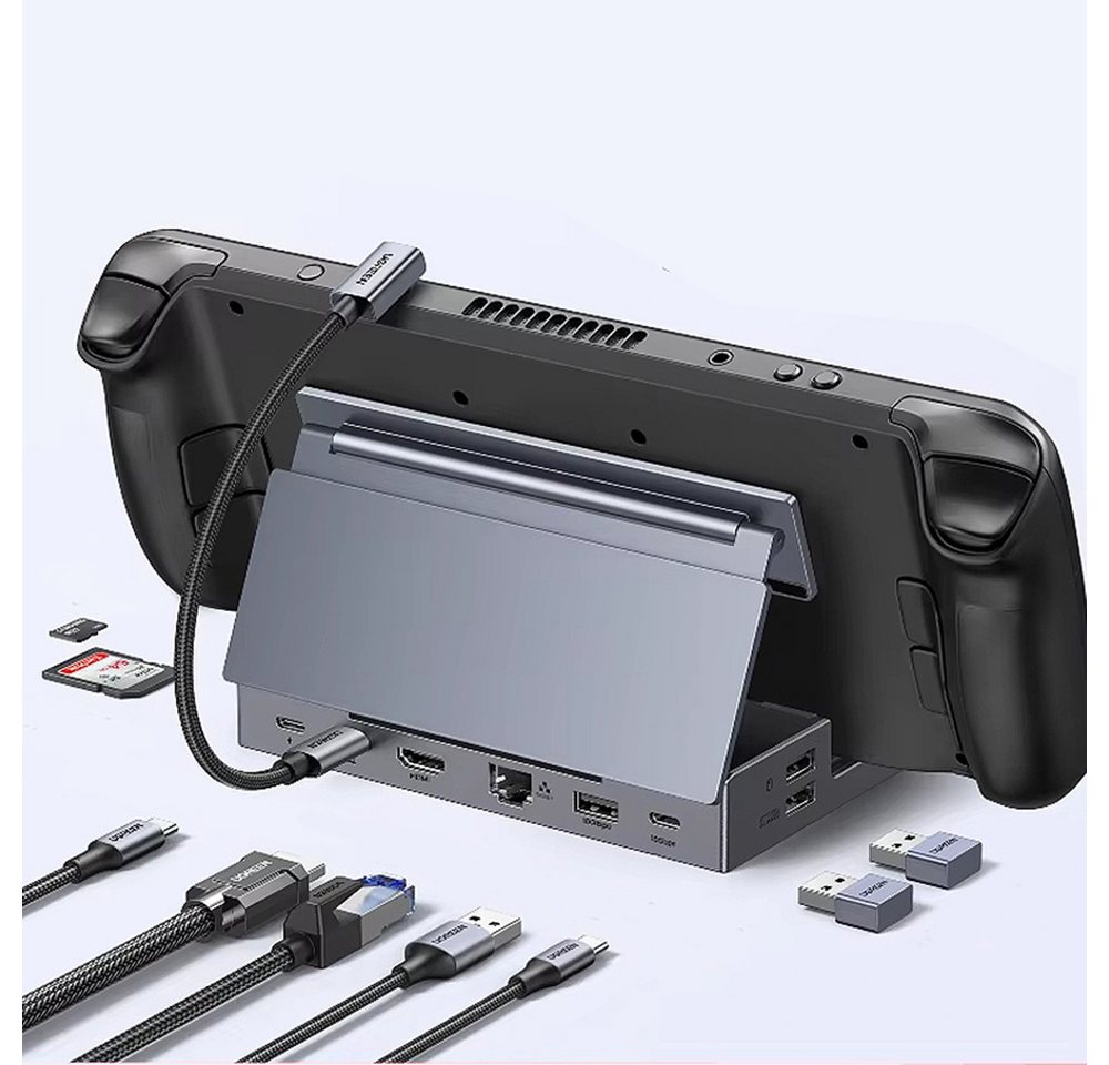 Insma Konsolen-Dockingstation, (9-in-1 Dockingstation für Steam Deck, 1 St., USB 2.0*2 / USB-C 3.2 / USB-A 3.2), PD100W Typ-C / HD / RJ45 / SD / TF-Kartenleser von Insma
