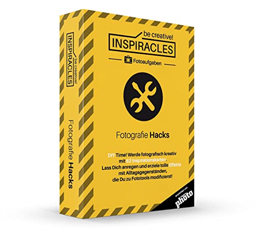 Inspiracles Fotoaufgaben Fotografie Hacks - Inspiration & Fotografieren Lernen mit 52 Aufgaben, Edition Fotohacks, Fotografie Zubehör, DIY-Anleitungen für kreative Fotos, Fotografie Gadget in der Box Inspiracles Fotoaufgaben Fotografie Hacks - Inspiration & Fotografieren Lernen mit 52 Aufgaben, Edition Fotohacks, Fotografie Zubehör, DIY-Anleitungen für kreative Fotos, Fotografie Gadget in der Box von Inspiracles