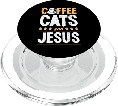Coffee Cats And Jesus Lustige süße christliche Katzenmutter PopSockets PopGrip für MagSafe Coffee Cats And Jesus Lustige süße christliche Katzenmutter PopSockets PopGrip für MagSafe von Inspirational Christian Bible Verse Quote Shop