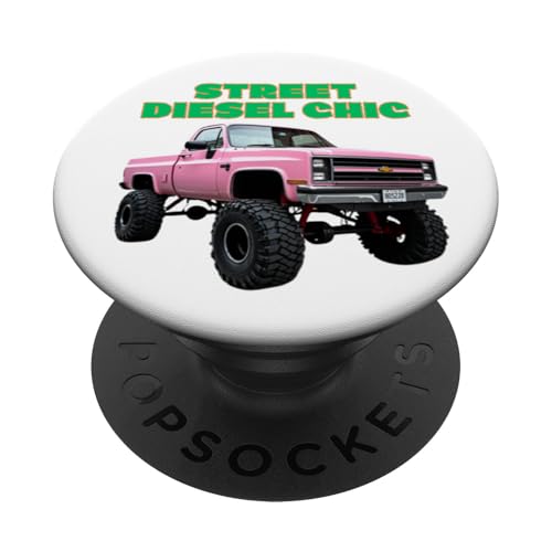 Rosafarbener Diesel-Truck im Streetstyle-Girl-Power-Design PopSockets Klebender PopGrip von Inspired Prints