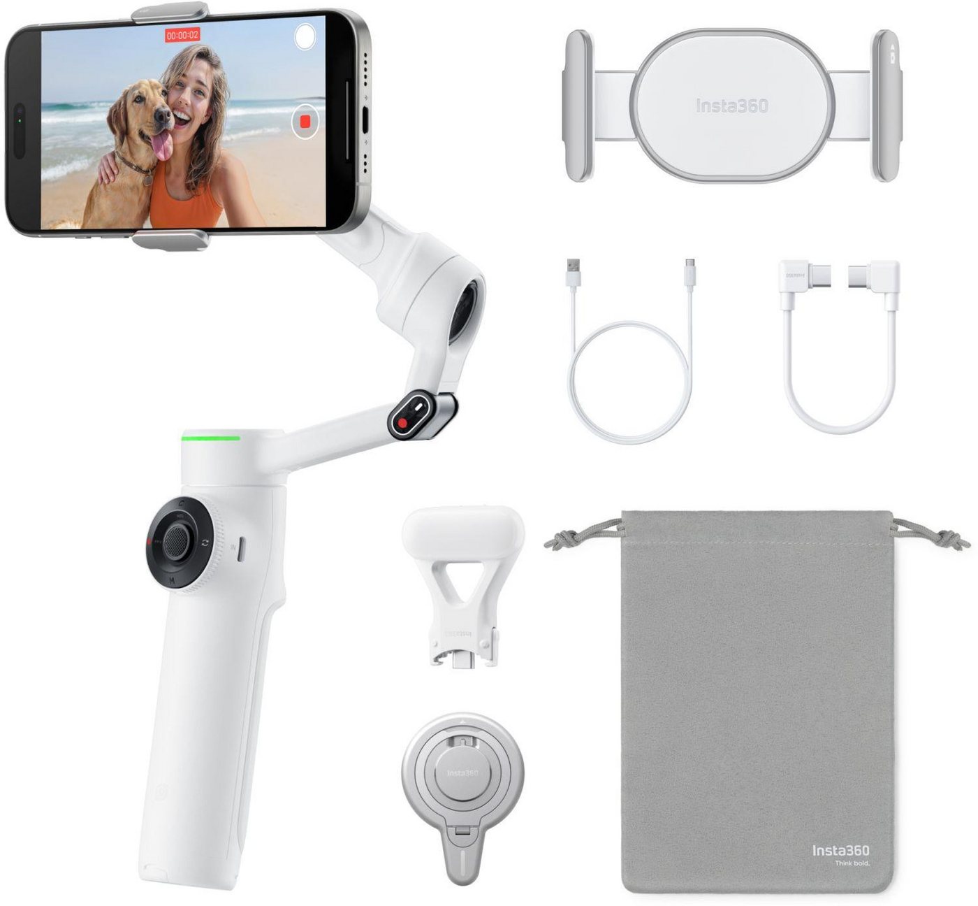 Insta360 Flow 2 Pro Creator Bundle Summit White Gimbal Insta360 Flow 2 Pro Creator Bundle Summit White Gimbal von Insta360