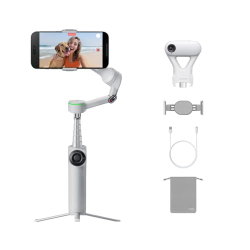 Insta360 Flow 2 Pro KI Tracker Bundle Grau - Faltbarer AI Phone Gimbal, Tracking in 200+ Apps mit Apple DockKit, 360º-Pan-Tracking, integr. Stativ/Selfie-Stick, Fernbedienung, Spotlight/Rucksackhalter Insta360 Flow 2 Pro KI Tracker Bundle Grau - Faltbarer AI Phone Gimbal, Tracking in 200+ Apps mit Apple DockKit, 360º-Pan-Tracking, integr. Stativ/Selfie-Stick, Fernbedienung, Spotlight/Rucksackhalter von Insta360