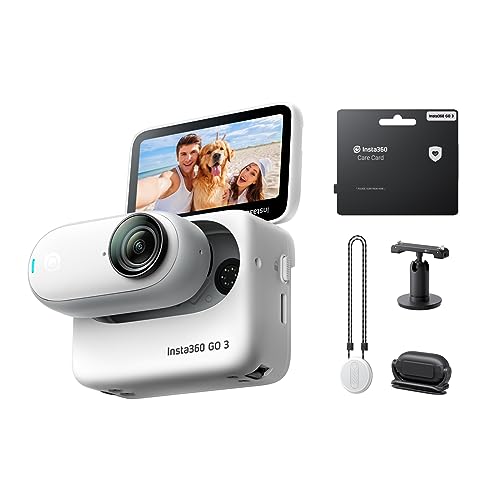 Insta360 GO 3 (64 GB) mit GO 3 Care Garantiekarte - Kleine & leichte Action-Kamera, tragbar und vielseitig, freihändige POVs, überall anbringbar, wasserdicht, für Reisen, Sport, Vlogs von Insta360
