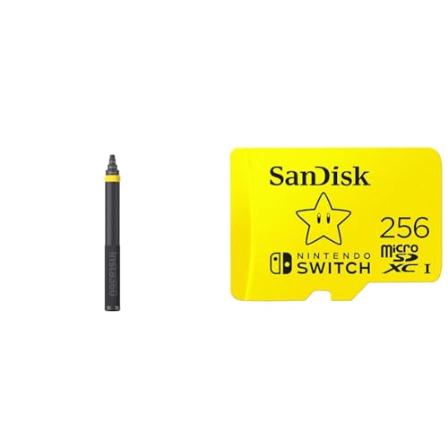 Insta360 Selfie-Stick für X3,ONE RS (ohne 1-Zoll 360),ONE X2,ONE R,ONE X,ONE Action-Kamera, 3 m & SanDisk microSDXC UHS-I Speicherkarte für Nintendo Switch 256 GB von Insta360