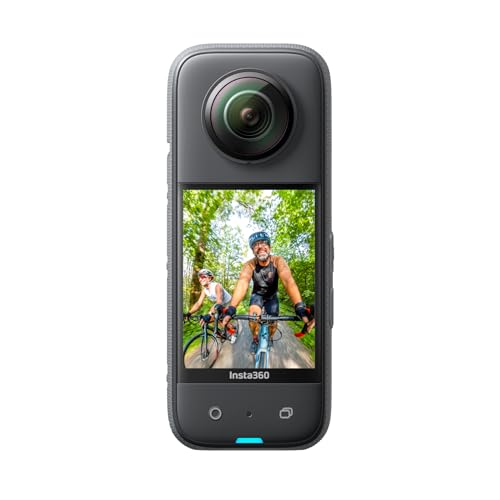 Insta360 X3 - wasserdichte 360°-Action-Kamera mit 48MP 1/2"-Sensoren, 5,7K 360°-Active HDR-Videos, 72MP 360°-Fotos, 4K Einzelobjektiv, Stabilisierung, 2,29"-Touchscreen, mit offiziellem Aufkleber-Set von Insta360