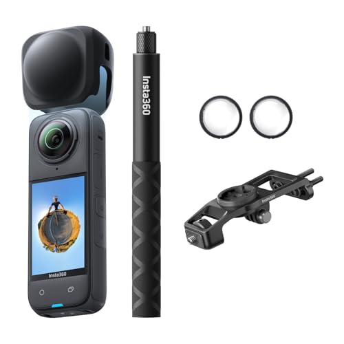 Insta360 X4 Rennrad-Bundle (Modular) - wasserdichte 8K 360 Action-Kamera, 4K Weitwinkel-Video, unsichtbarer Selfie-Stick-Effekt, Abnehmbarer Objektivschutz, 135 Minuten Akkulaufzeit, KI-Bearbeitung von Insta360