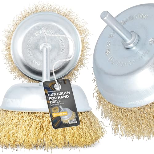 Drahtbürste 1/4'' 100 mm Topfbürste Drahtradbecher Kegelbürste Bohrmaschine Akkuschrauber Bürste Rundbürste Gezopft Stahl Zopfbürst Stahlbürste von Instalguru