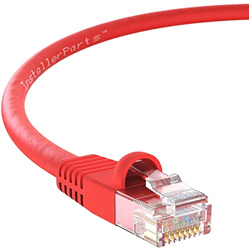 InstallerParts (10 Stück Ethernet-Kabel, CAT5E, UTP, gebootet, 350 MHz) – Rot – Professional Series – 1Gigabit/Sec Netzwerk-/Internetkabel, 350 MHz von InstallerParts