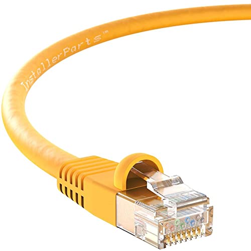 InstallerParts Ethernetkabel CAT5E Kabel UTP Booted 350 MHz - Professional Series - 1Gigabit/Sec Netzwerk/Internetkabel - Gelb von InstallerParts