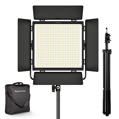 Instarter LED Videoleuchte mit Stativ & App-Steuerung für Vlogger & Influencer I Starke 50 W als dimmbares Streaming-Licht & Foto-Licht I 360° drehbar I warmes & kaltes Licht (3200-7500K) Bi-Color von Instarter