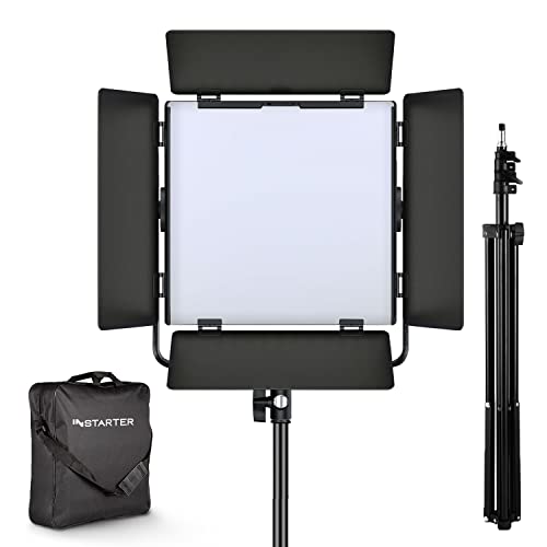 Instarter LED Videoleuchte mit Stativ & App-Steuerung für Vlogger & Influencer I Starke 60W als dimmbares Streaming-Licht & Foto-Licht I 360° drehbar I warmes & kaltes Licht (3200K - 7500K) Bi-Color von Instarter