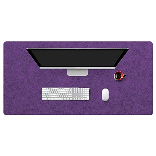 Insun Mousepad aus Filz 2mm Dick Schreibtisch Unterlage Filzunterlage Antirutsch Modern Schreibtisch Matte Rutschfest Violett 100x35cm von Insun