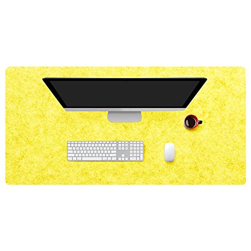 Insun Mousepad aus Filz 2mm Dick Schreibtisch Unterlage Filzunterlage Antirutsch Modern Schreibtisch Matte Rutschfest Gold 110x40cm von Insun