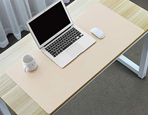 Insun Multifunktionales Office Mauspad Ultradünnes Matte Zweiseitig Nutzbar Wasserdichte Schreibtischunterlage aus PU Leder für Büro und Zuhause Beige 120x40cm von Insun