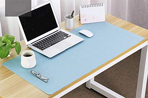 Insun Multifunktionales Office Mauspad Ultradünnes Matte Zweiseitig Nutzbar Wasserdichte Schreibtischunterlage aus PU Leder für Büro und Zuhause Hellblau 80x35cm von Insun