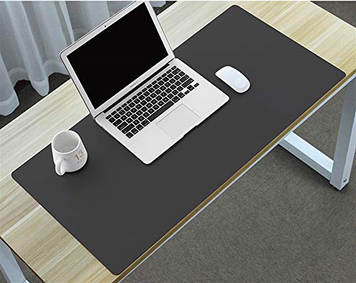 Insun Multifunktionales Office Mauspad Ultradünnes Matte Zweiseitig Nutzbar wasserdichte Schreibtischunterlage aus PU Leder für Büro und Zuhause Schwarz 70x50cm von Insun