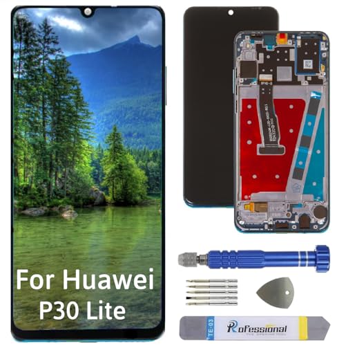 Int'x Display für Huawei P30 Lite MAR-L21 LCD Bildschirm Ersatz Touchscreen mit Werkzeug Blau mit Rahmen Hohe Qualität von Int'x