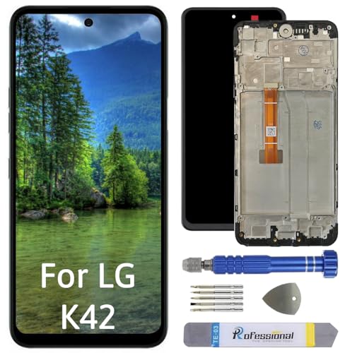 Int'x Display für LG K42 LM-K420 LCD Bildschirm Ersatz Touchscreen mit Werkzeug Schwarz mit Rahmen Hohe Qualität von Int'x