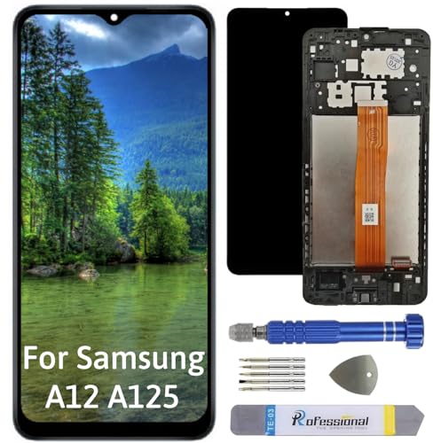 Int'x Display für Samsung A12 2021 A125F LCD Bildschirm Ersatz Touchscreen mit Werkzeug Schwarz mit Rahmen Hohe Qualität von Int'x