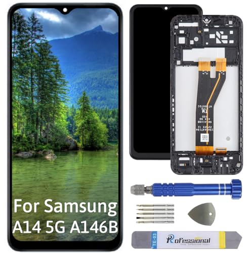 Int'x Display für Samsung A14 5G A146B LCD Bildschirm Ersatz Touchscreen mit Werkzeug Schwarz mit Rahmen Hohe Qualität von Int'x