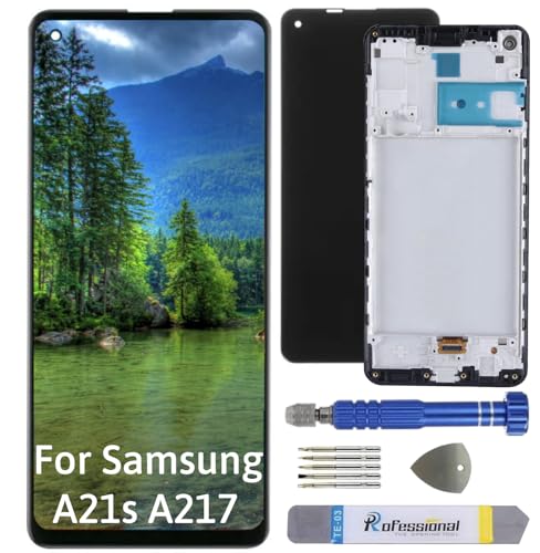 Int'x Display für Samsung A21S A217 LCD Bildschirm Ersatz Touchscreen mit Werkzeug Schwarz mit Rahmen Hohe Qualität von Int'x