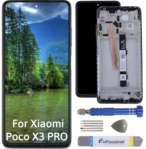 Int'x Display für Xiaomi Poco X3 Pro M2102J20SG LCD Bildschirm Ersatz Touchscreen mit Werkzeug Schwarz mit Rahmen Hohe Qualität von Int'x