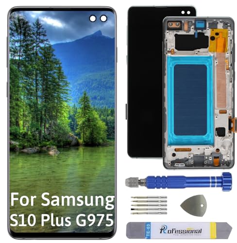 Int'x Full INCELL Display für Samsung S10 Plus G975 LCD Bildschirm Ersatz Touchscreen mit Werkzeug Schwarz mit Rahmen Hohe Qualität von Int'x