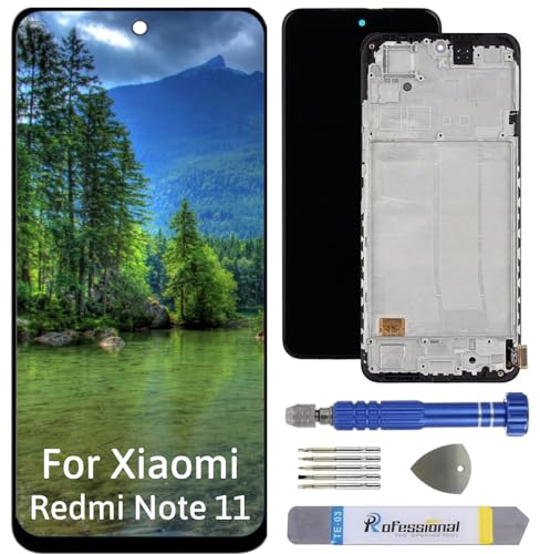 Int'x Full INCELL Display für Xiaomi Redmi Note 11 2201117TG LCD Bildschirm Ersatz Touchscreen mit Werkzeug Schwarz mit Rahmen Hohe Qualität von Int'x