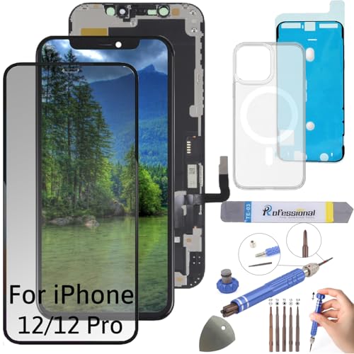 Int'x Full INCELL Display für iPhone 12/12 PRO LCD Bildschirm Ersatz Touchscreen mit Werkzeug Schwarz mit Rahmen Hohe Qualität von Int'x