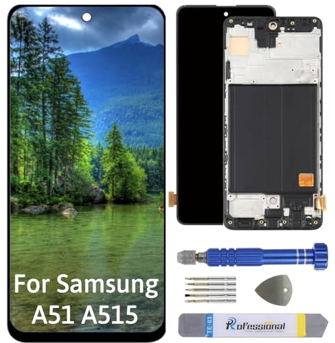 Int'x Full OLED Display für Samsung A51 A515 (Fingerprint) LCD Bildschirm Ersatz Touchscreen mit Werkzeug Schwarz mit Rahmen Hohe Qualität von Int'x