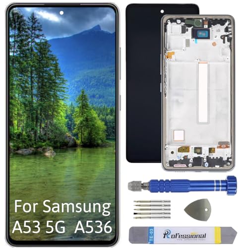 Int'x Full OLED Display für Samsung A53 5G A536 (Fingerprint) LCD Bildschirm Ersatz Touchscreen mit Werkzeug Schwarz mit Rahmen Hohe Qualität von Int'x