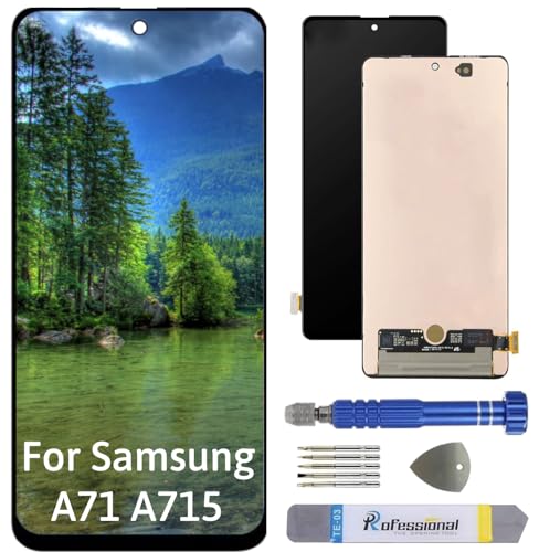 Int'x AMOLED Display für Samsung A71 A715 (Fingerprint) Full LCD Bildschirm Ersatz Touchscreen mit Werkzeug Schwarz Hohe Qualität von Int'x
