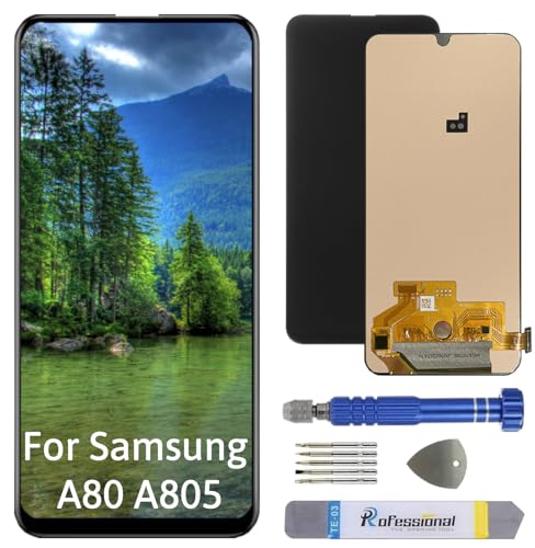 Int'x AMOLED Display für Samsung A80 A805 (Fingerprint) Full LCD Bildschirm Ersatz Touchscreen mit Werkzeug Schwarz Hohe Qualität von Int'x