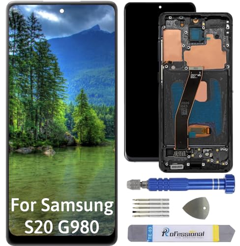 Int'x AMOLED Display für Samsung S20 G980 (Fingerprint) Full LCD Bildschirm Ersatz Touchscreen mit Werkzeug Grau mit Rahmen Hohe Qualität von Int'x