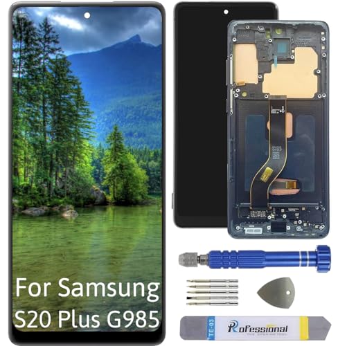 Int'x Full OLED Display für Samsung S20 Plus G985 (Fingerprint) LCD Bildschirm Ersatz Touchscreen mit Werkzeug Schwarz mit Rahmen Hohe Qualität von Int'x