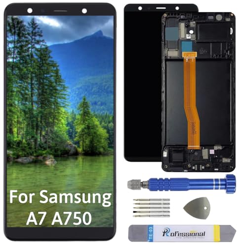 Int'x OLED Display für Samsung A7 2018 A750 LCD Bildschirm Ersatz Touchscreen mit Werkzeug Schwarz mit Rahmen Hohe Qualität von Int'x